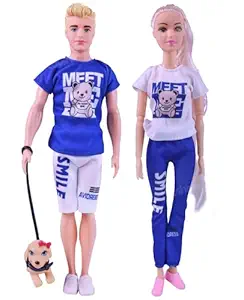 Toyshine Beautiful Summer Magic Couple Fashion Doll Toy Set for Baby Kids Dolls House Collection | Pretend Play Gift for Girls Kids Role Play Toy for Age 3+ Years