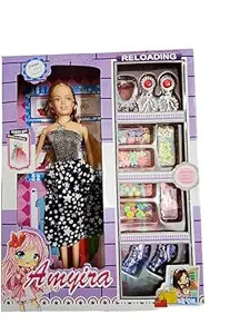 BKDT Marketing Beautiful Doll Toy for Girls Moveable Shoulders with Fashion Accessories Like Shoes, Neclace, Earrings & Beads