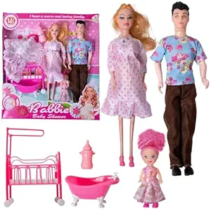 EUPHORIA Barbbie Doll Baby Shower Pregnant Doll Set Dolls Family Barbbie Tummy Toys for Family Doll Set for Kids