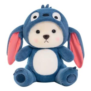 Storescent Baby Plushies, Blue Lovable Huggable Soft Toy, Big Size Hooded Plush Teddy Bear, Elegant Soft Plush Toy for Babies, Great Birthday Gift for Girls - 35 cm