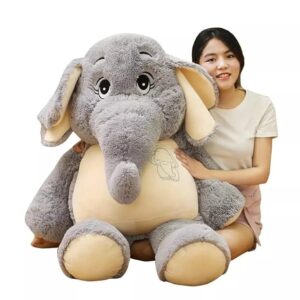 AVSHUB Soft Toy Elephant Toys Long Soft Lovable hugable Cute Giant Life Birthday Gift Babies for New Born, Girls, Boy, Home Decor (Grey) (Size 30CM)