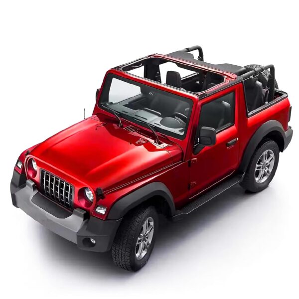 VGRASSP 1:32 Scale Mini Die Cast Pull Back Action Car Toy for Kids with Rubber Tires, Realistic Design Openable Doors - Off-Road Scale Model - Color As Per Stock (Open Roof Thar)