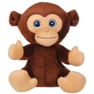 Mirada Dark Brown Cute Plush Stuffed Glitter Eye Velcro Monkey Soft Toy - 25 cm